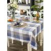 image:imageDII TriColor Check Collection 100 Cotton Tabletop Table Runner 14x108 BlackFrench Blue