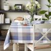 image:imageDII TriColor Check Collection 100 Cotton Tabletop Table Runner 14x108 BlackFrench Blue