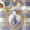 image:imageDII TriColor Check Collection 100 Cotton Tabletop Table Runner 14x108 BlackFrench Blue