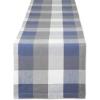 image:imageDII TriColor Check Collection 100 Cotton Tabletop Table Runner 14x108 BlackFrench Blue