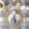 image:imageDII TriColor Check Collection 100 Cotton Tabletop Table Runner 14x108 BlackFrench Blue