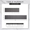 image:imageDII TriColor Check Collection 100 Cotton Tabletop Table Runner 14x108 BlackFrench Blue