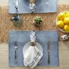 image:imageDII TwoToned Collection Tabletop Placemat Set Vintage Red 6 PieceStonewash Blue