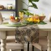 image:imageDII Woven Tabletop Collection Natural Jute Table Runner 14x72 Black Fern Print