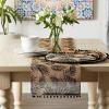 image:imageDII Woven Tabletop Collection Natural Jute Table Runner 14x72 Black Fern Print