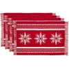 image:imageDII Holiday Nordic Dining Kitchen amp Table Dcor Collection Christmas Placemat Set 13x19 Jacquard Stripe Snowflake 4 PieceJacquard Stripe Snowflake