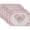 image:imageDII I Love Paris Collection Tabletop Placemat Set Pink Dobby Dots 6 PieceFleur Heart