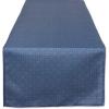 image:imageDII IndoorOutdoor ReUsable Tabletop Collection Tonal Lattice Machine Washable Table Runner 14x72 ArtichokeFrench Blue