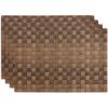 image:imageDII PVC Tabletop Collection Decorative Woven Basketweave Design Placemat Set 119x174 GrayLeather Brown