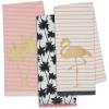image:imageDII Pineapple Collection Placemat Set Black 6 PieceFlamingo  Palms