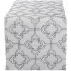 image:imageDII Polyester Embroidered Table Runner for Spring Garden Party Summer BBQ Baby Showers and Everyday Use  14x70 Arrows on Aqua BaseOffwhite Lattice