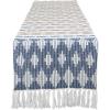 image:imageDII Southwest Colby Collection Tabletop Table Runner 15x72 BlackGrayFrench BlueStone