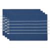 image:imageDII Tassel Stripe Tabletop Collection Decorative Machine Washable Table Runner 14x108 Teal amp OffWhiteNavy  Offwhite