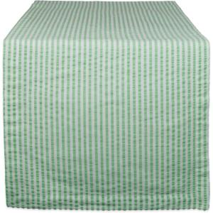image:imageDII 100 Cotton Seersucker Striped Tabletop Collection Gray Table Runner 14x108 1 PieceGreen