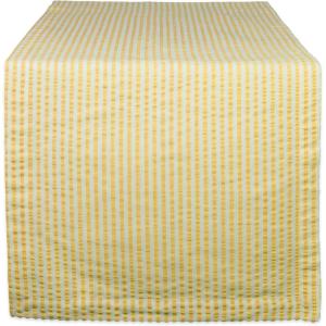 image:imageDII 100 Cotton Seersucker Striped Tabletop Collection Gray Table Runner 14x108 1 PieceYellow