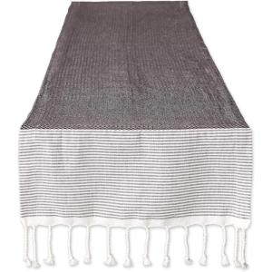 image:imageDII Bordered Dobby Woven Table Runner 15 x 108 Gray 1 PieceBlack