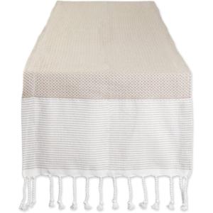 image:imageDII Bordered Dobby Woven Table Runner 15 x 108 Gray 1 PieceStone Brown