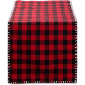 image:imageDII Buffalo Check Reversible Collection Tabletop Table Runner 14x72 Red amp Black72 x 14 Rectangular