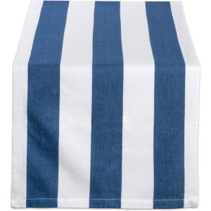 image:imageDII Cabana Dobby Stripe Tabletop Collection 18x72inch Table Runner Navy amp WhiteNavy  White