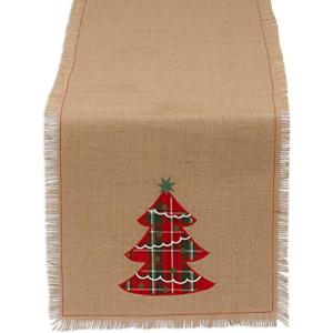 image:imageDII Embroidered Mistletoe 100 Cotton Machine Washable Table Runner for Dinner Parties Christmas and Holidays  14x72Christmas Tree
