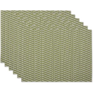 image:imageDII Farmhouse Stripe Woven Tabletop Collection Placemat Set 13x1725 Gray 6 PieceAntique Green