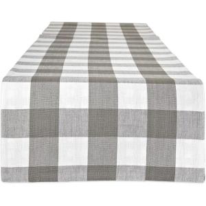 image:imageDII Gingham Check Tabletop Collection RedBlack Table Runner 14x72Grey
