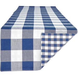 image:imageDII Gingham Check Tabletop Collection RedBlack Table Runner 14x72Navy