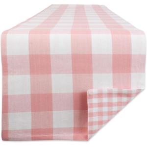 image:imageDII Gingham Check Tabletop Collection RedBlack Table Runner 14x72Pink