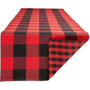 image:imageDII Gingham Check Tabletop Collection RedBlack Table Runner 14x72Red  Black