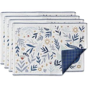 image:imageDII Hanukkah Tabletop Decoration Festival of Lights Celebration Dcor Placemat Set 20x20 Dove 4 PieceDove