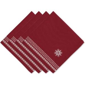 image:imageDII Holiday Nordic Dining Kitchen amp Table Dcor Collection Christmas Placemat Set 13x19 Jacquard Stripe Snowflake 4 PieceEmbroidered Snowflake