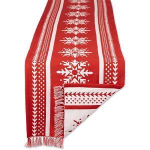 image:imageDII Holiday Nordic Dining Kitchen amp Table Dcor Collection Christmas Placemat Set 13x19 Jacquard Stripe Snowflake 4 PieceReversible Jacquard Stripe Snowflake