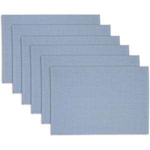 image:imageDII I Love Paris Collection Tabletop Placemat Set Pink Dobby Dots 6 PieceBlue Dobby Dots