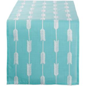 image:imageDII Polyester Embroidered Table Runner for Spring Garden Party Summer BBQ Baby Showers and Everyday Use  14x70 Arrows on Aqua BaseAqua Arrow