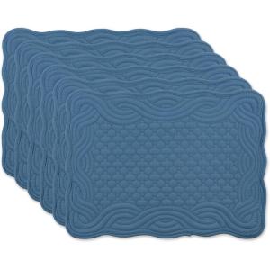 image:imageDII Quilted Farmhouse Collection Tabletop Placemat Set French Blue 6 PieceFrench Blue