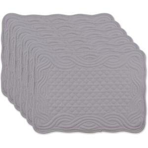 image:imageDII Quilted Farmhouse Collection Tabletop Placemat Set French Blue 6 PieceGray