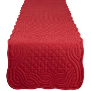 image:imageDII Quilted Farmhouse Collection Tabletop Table Runner 13x72 CranberryCranberry