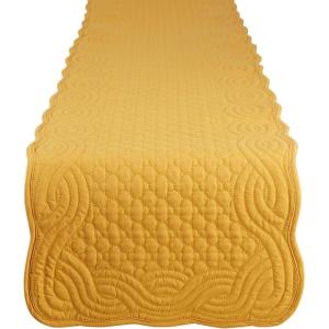 image:imageDII Quilted Farmhouse Collection Tabletop Table Runner 13x72 CranberryHoney Gold