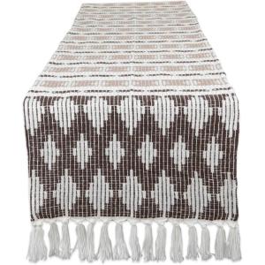 image:imageDII Southwest Colby Collection Tabletop Table Runner 15x72 BlackGrayDark BrownStone