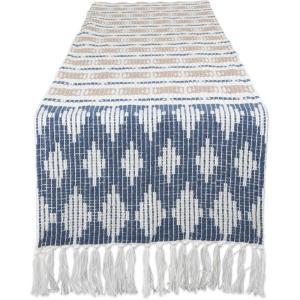 image:imageDII Southwest Colby Collection Tabletop Table Runner 15x72 BlackGrayFrench BlueStone
