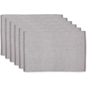 image:imageDII TwoToned Collection Tabletop Placemat Set Vintage Red 6 PieceGray
