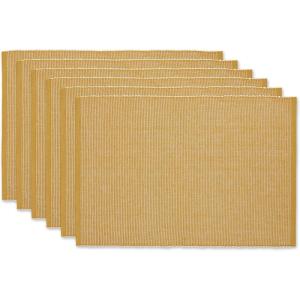image:imageDII TwoToned Collection Tabletop Placemat Set Vintage Red 6 PieceHoney Gold
