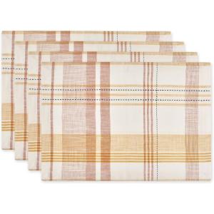 image:imageDII Veranda Plaid Collection Decorative Cotton Everyday Tabletop Table Runner 14x108Placemat Set  13x19