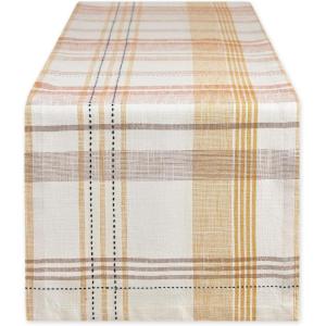 image:imageDII Veranda Plaid Collection Decorative Cotton Everyday Tabletop Table Runner 14x108Table Runner  14x72