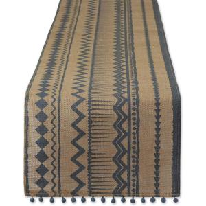 image:imageDII Woven Tabletop Collection Natural Jute Table Runner 14x72 Mineral Aztec PrintTable Runner  14x72