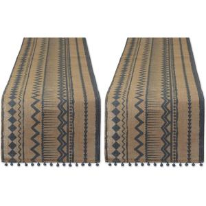 image:imageDII Woven Tabletop Collection Natural Jute Table Runner 14x72 Mineral Aztec PrintTable Runner  14x72 Pack of 2