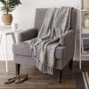 image:imageDII California Casual Houndstooth Woven Throw Dark Brown amp Stone 50x60French Blue  Gray