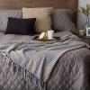 image:imageDII California Casual Houndstooth Woven Throw Dark Brown amp Stone 50x60French Blue  Gray