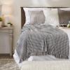 image:imageDII California Casual Houndstooth Woven Throw Dark Brown amp Stone 50x60French Blue