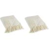 image:imageDII Chenille Throw Collection Solid Fringed 50x60 Soft Denim GrayCream